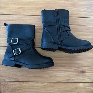 NEW without tag Baby Gap Toddler Girls Black Moto Boots Size 8